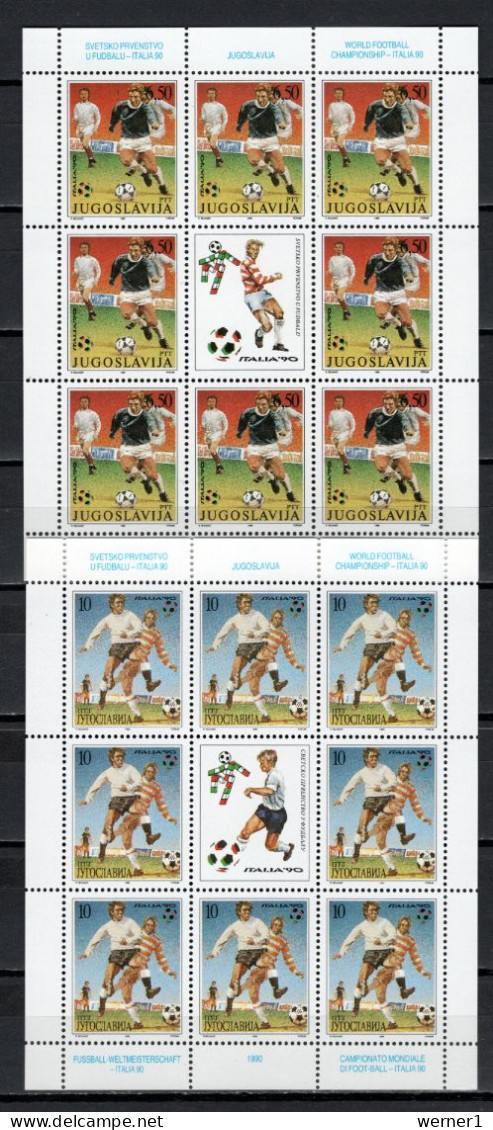 Yugoslavia 1990 Football Soccer World Cup Set Of 2 Sheetlets MNH - 1990 – Italy