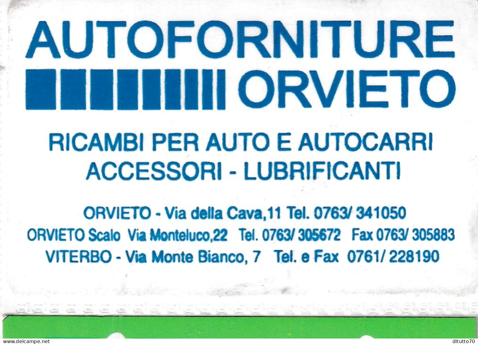 Calendarietto - Autoforniture - Orvieto - Anno 1997 - Klein Formaat: 1991-00