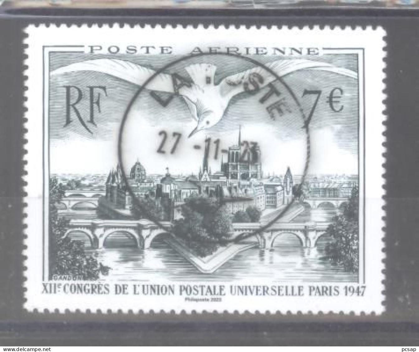 France Oblitéré : Timbre D'affiche " PA : XIIè Congrès De L'U.P.U. Paris 1947" (cachet Rond) - Usati