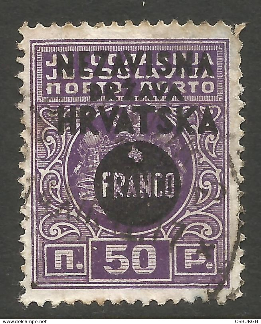 CROATIA. 1941. 50b FRANCO OVERPRINT USED - Croatie