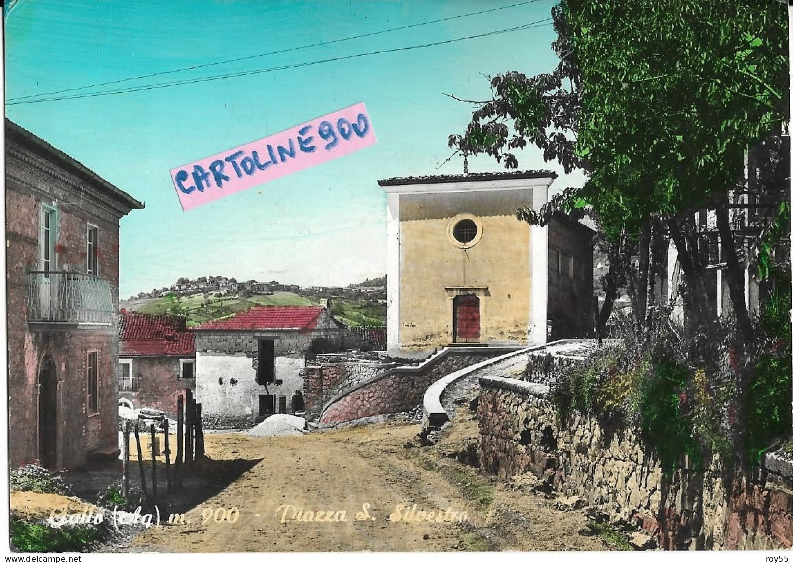 Abruzzo-aquila-gallo Frazione Di Tagliacozzo Veduta Piazza S.silvestro Case Chiesa - Autres & Non Classés