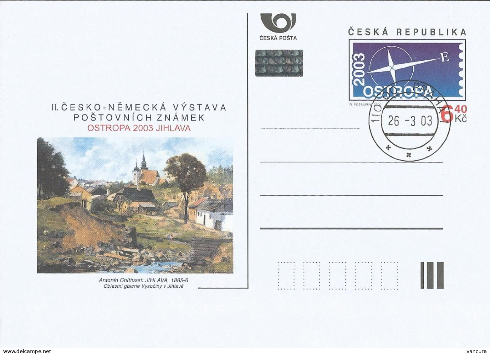 CDV 80 Czech Republic Ostropa, Jihlava Iglau Stamp Exhibition 2003 - Briefmarkenausstellungen