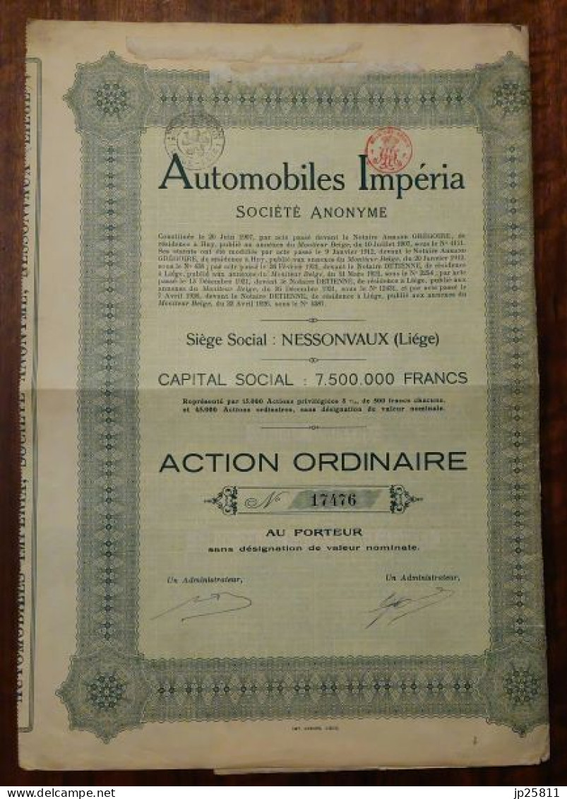Belgium - Automobiles Imperia Action 1926 Nessonvaux (Liege) - Andere & Zonder Classificatie