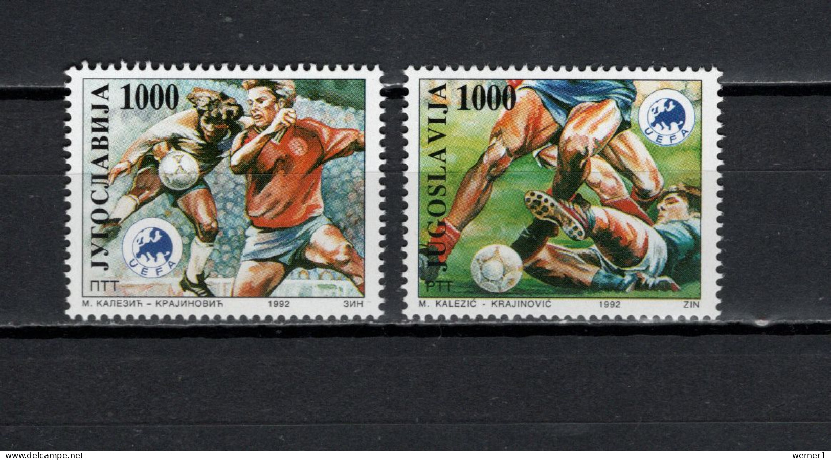 Yugoslavia 1992 Football Soccer Set Of 2 MNH - Unused Stamps
