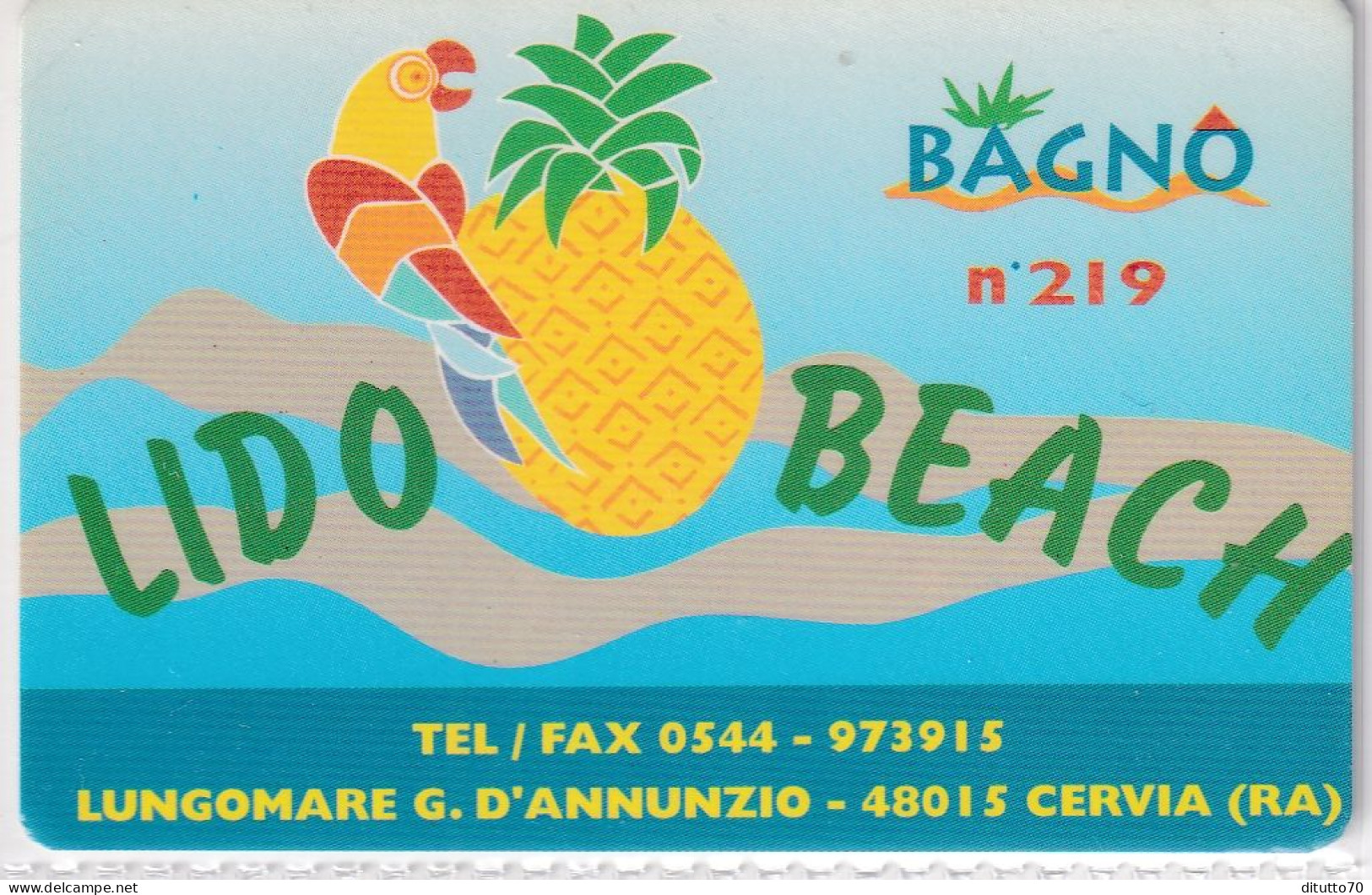 Calendarietto - Bagno - 219 - Lido Beach - Cervia - Anno 1998 - Petit Format : 1991-00