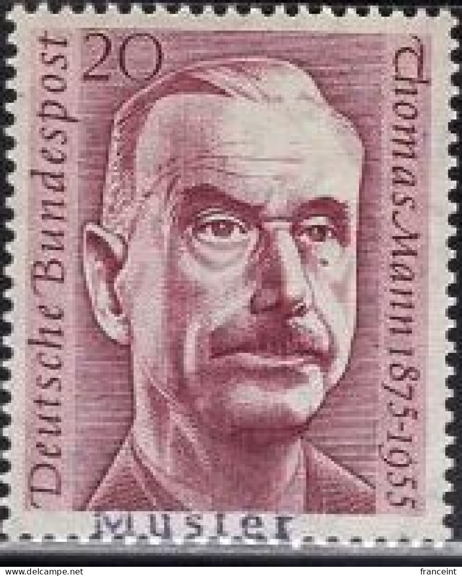 GERMANY(1956) Thomas Mann. MUSTER (specimen) Overprint. Scott No 746. - Autres & Non Classés