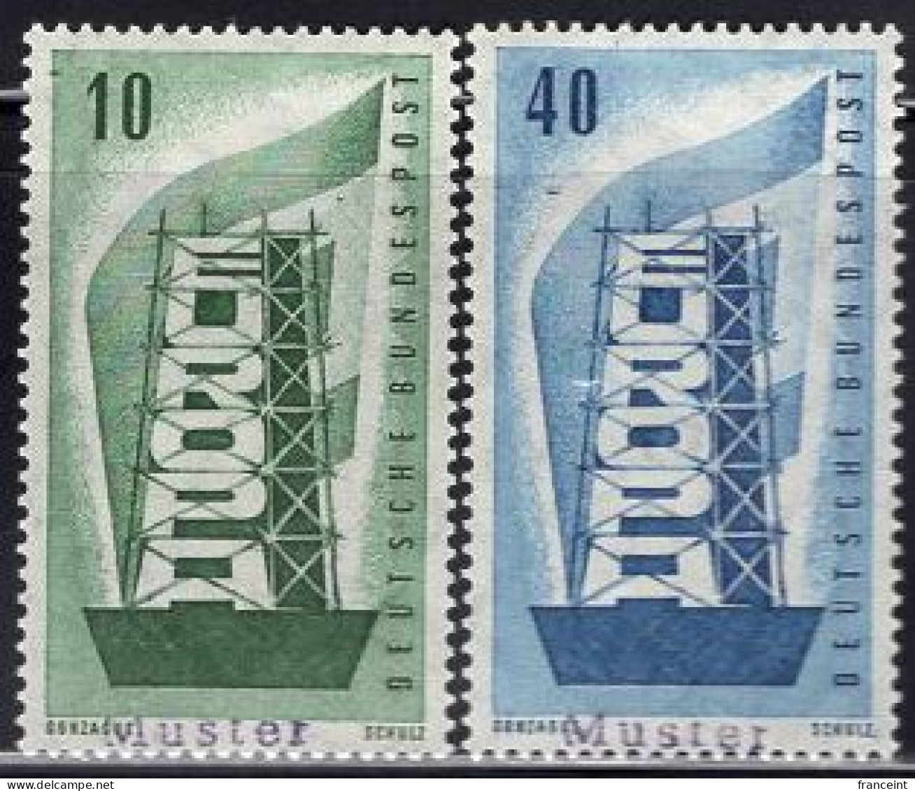 GERMANY(1956) EUROPA. Set Of 2 With MUSTER (specimen) Overprint. Scott No 748-9. - Other & Unclassified