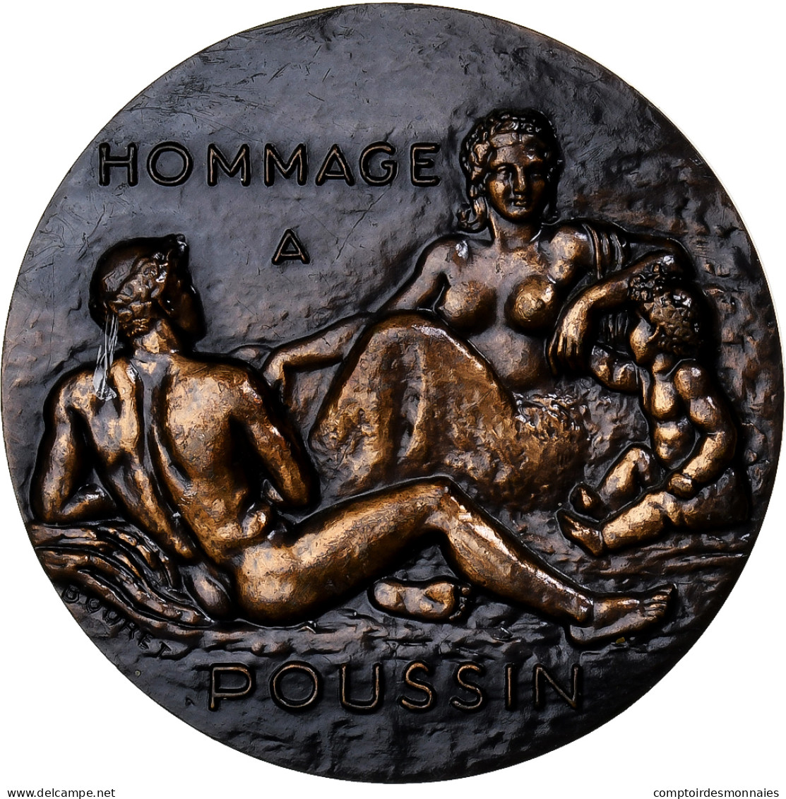 France, Médaille, Hommage à Poussin, Les Andélys, Rome, Bronze, Bouret, SPL - Other & Unclassified