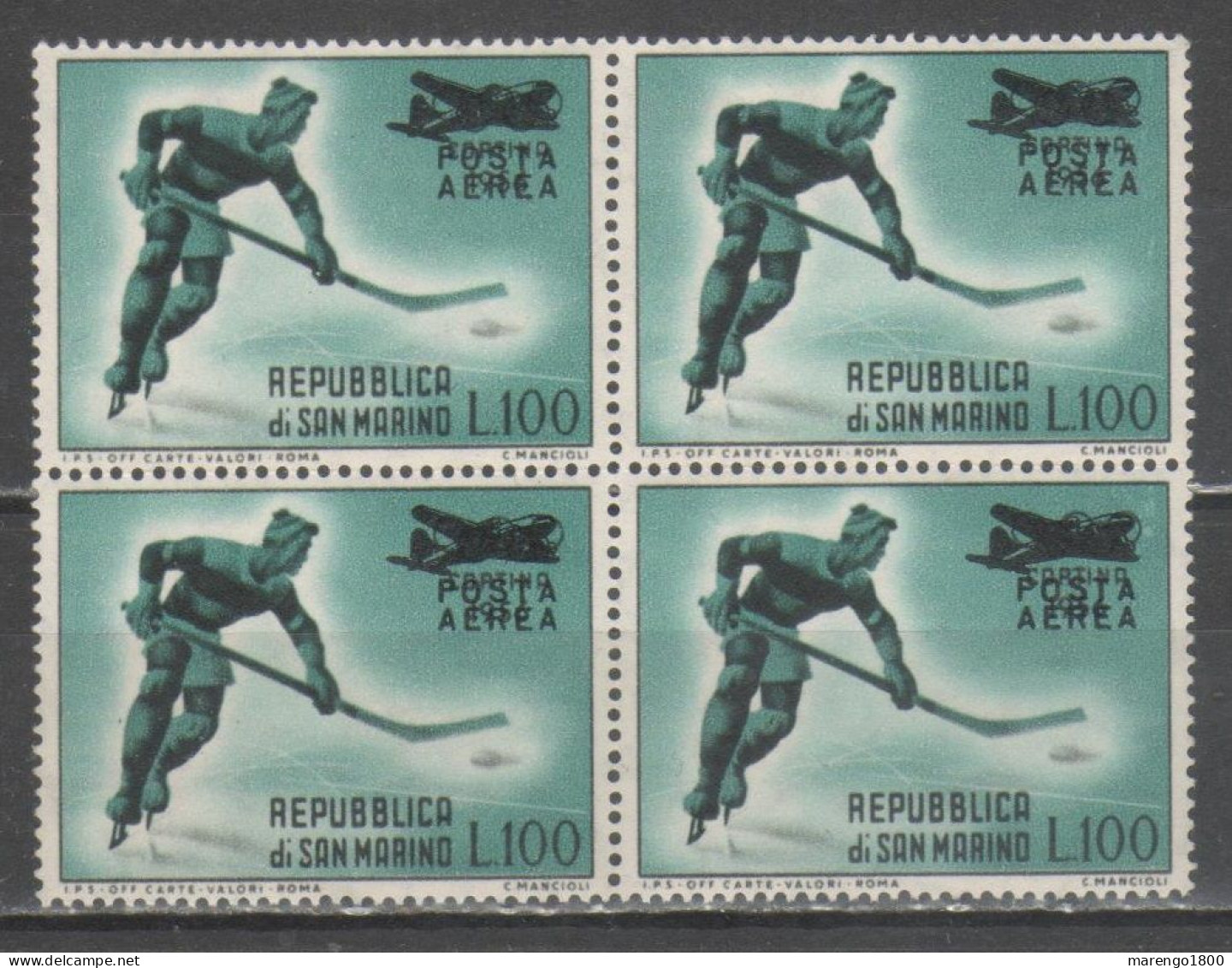 San Marino 1956 - Olimpiadi 100 L. P.a. Quartina **          (g9652) - Corréo Aéreo