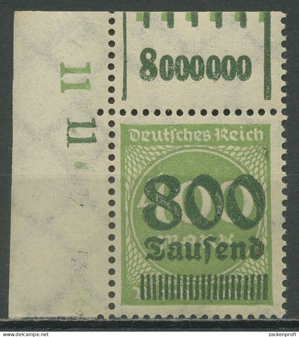 Deutsches Reich 1923 Freimarke Walzendruck 306 A W OR Ecke 1 Postfrisch - Neufs
