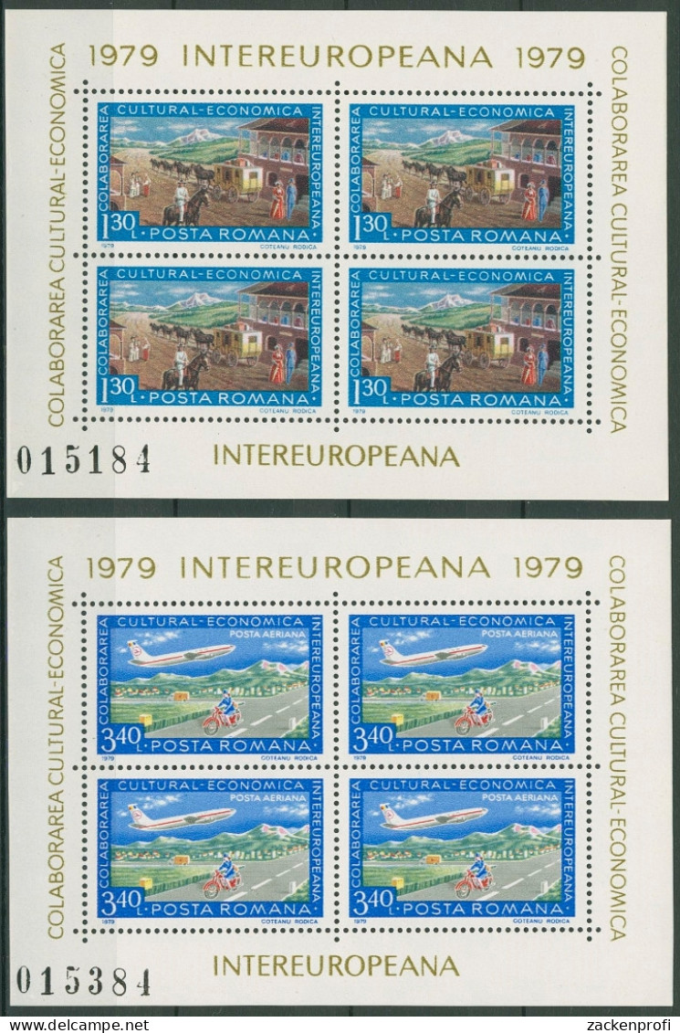 Rumänien 1979 INTEREUROPA Postbeförderung Block 157/58 Postfrisch (C92033) - Blocks & Sheetlets