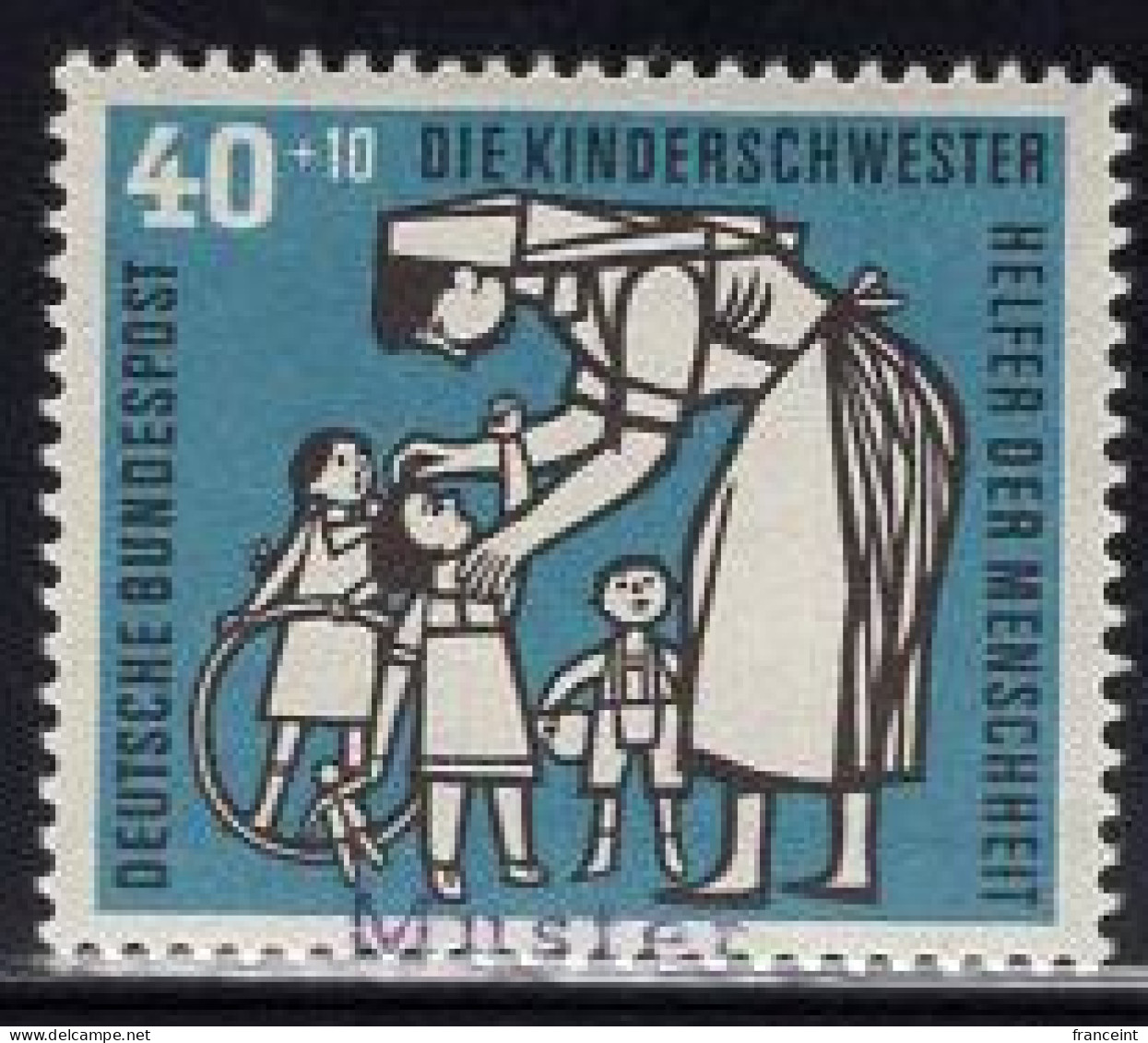 GERMANY(1956) Nurse With Children. MUSTER (specimen) Overprint. Scott No B353. - Autres & Non Classés