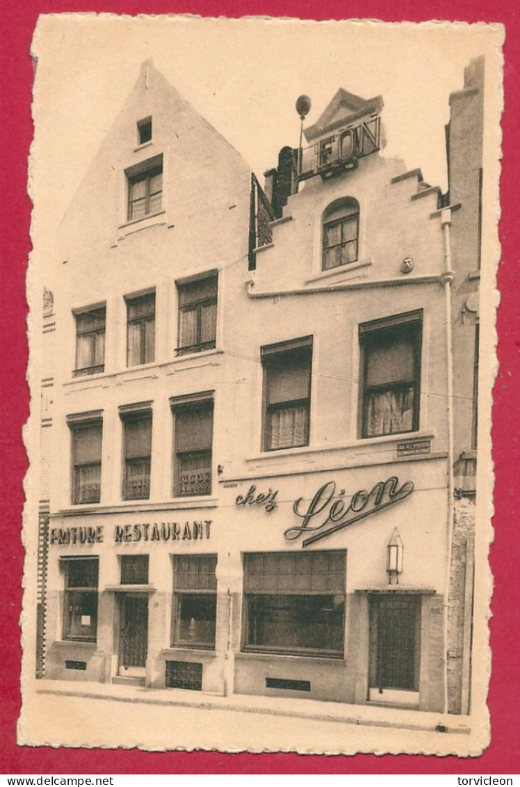C.P. Bruxelles =  Rue  Des  Bouchers  : Friture  -  Restaurant  LEON - Brüssel (Stadt)