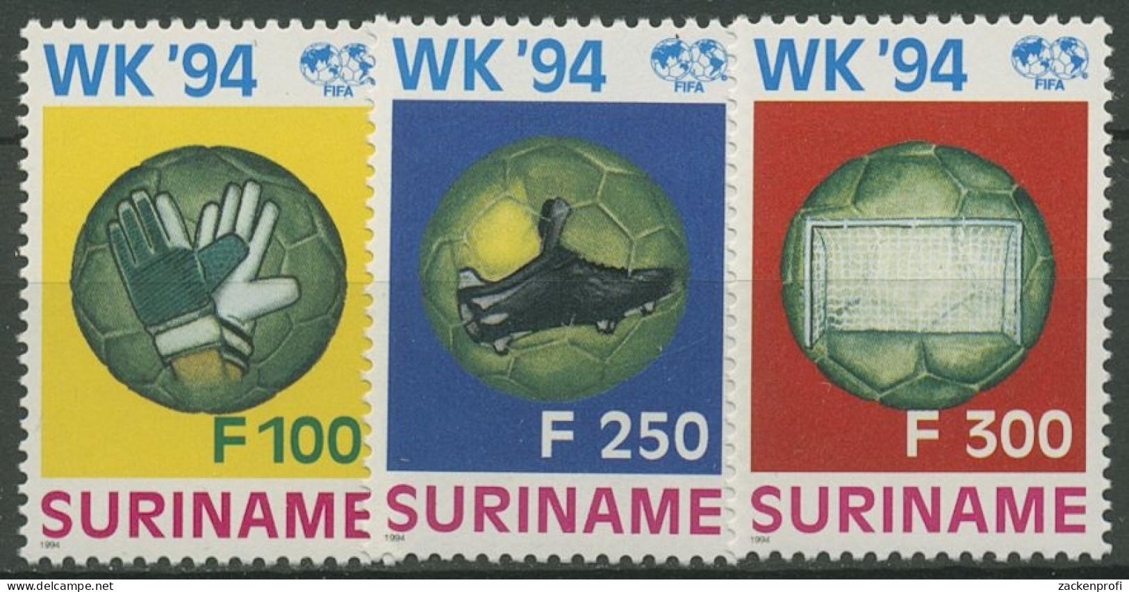 Surinam 1994 Fußball-WM USA 1478/80 Postfrisch - Surinam