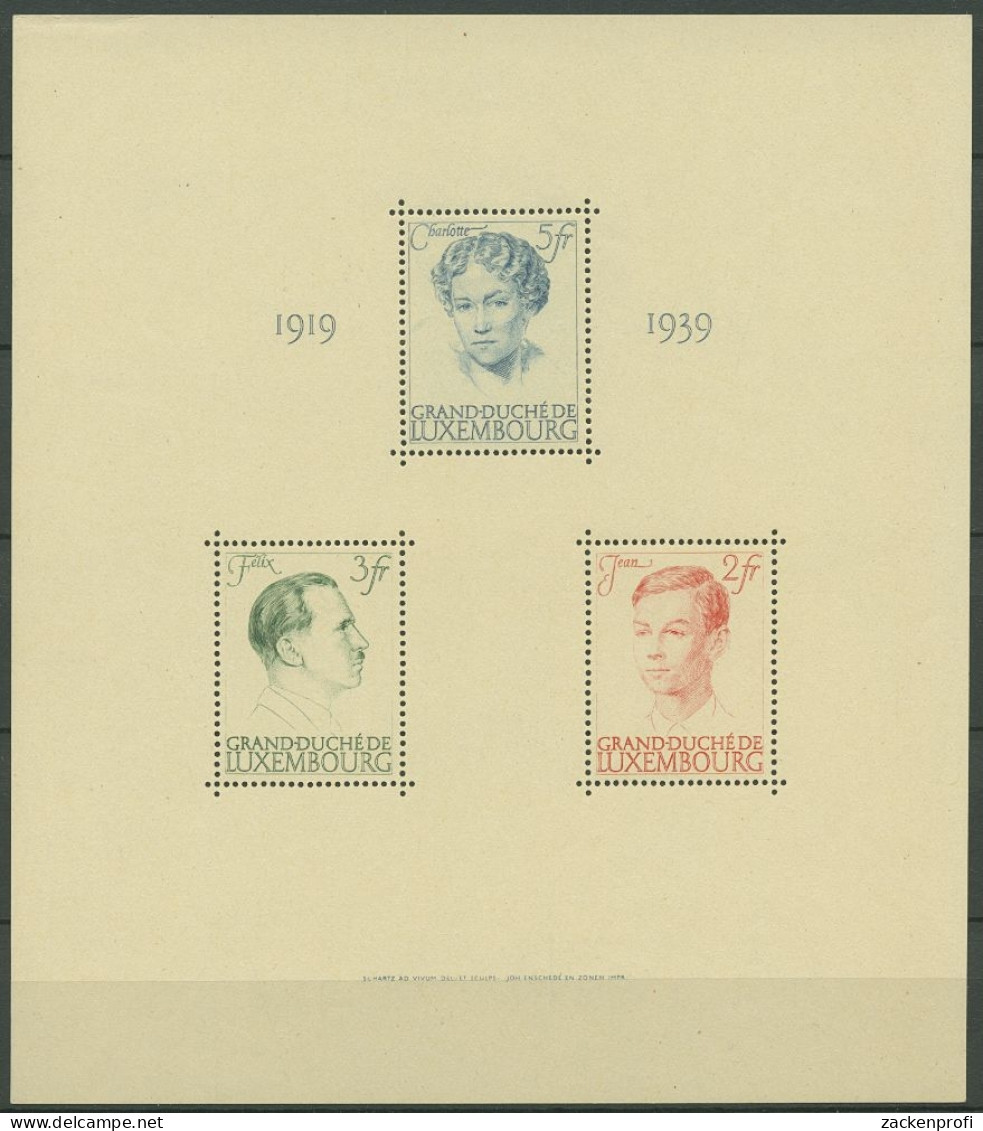 Luxemburg 1939 Regierungsjubiläum Der Großherzogin Block 3 Postfrisch (C90020) - Blocks & Sheetlets & Panes