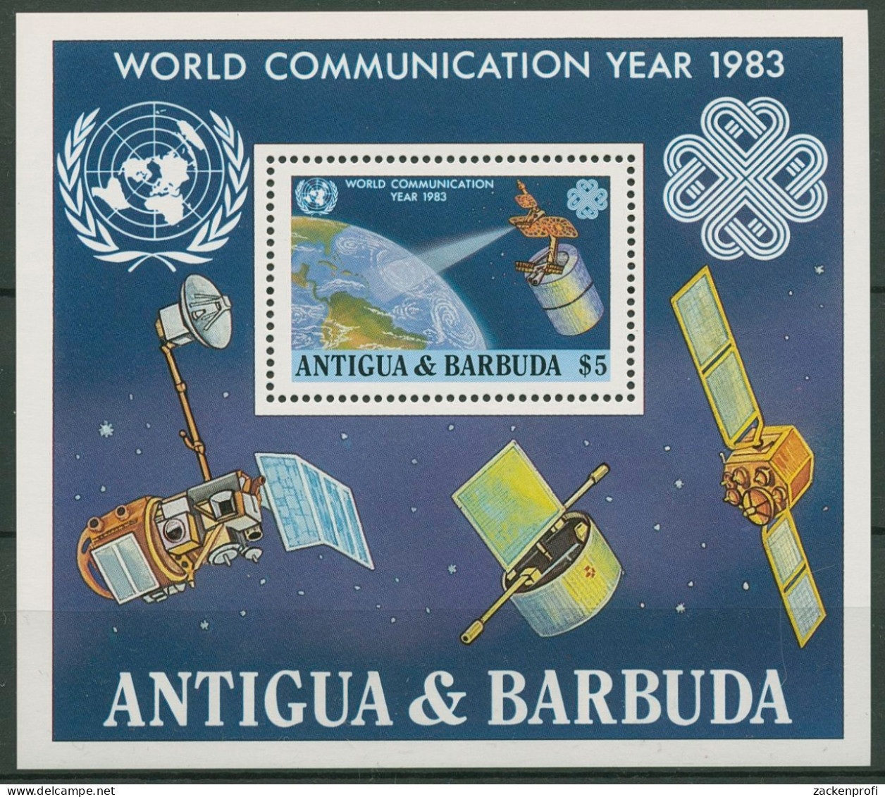 Antigua Und Barbuda 1983 Fernmeldesatellit Block 70 Postfrisch (C94133) - Antigua Et Barbuda (1981-...)