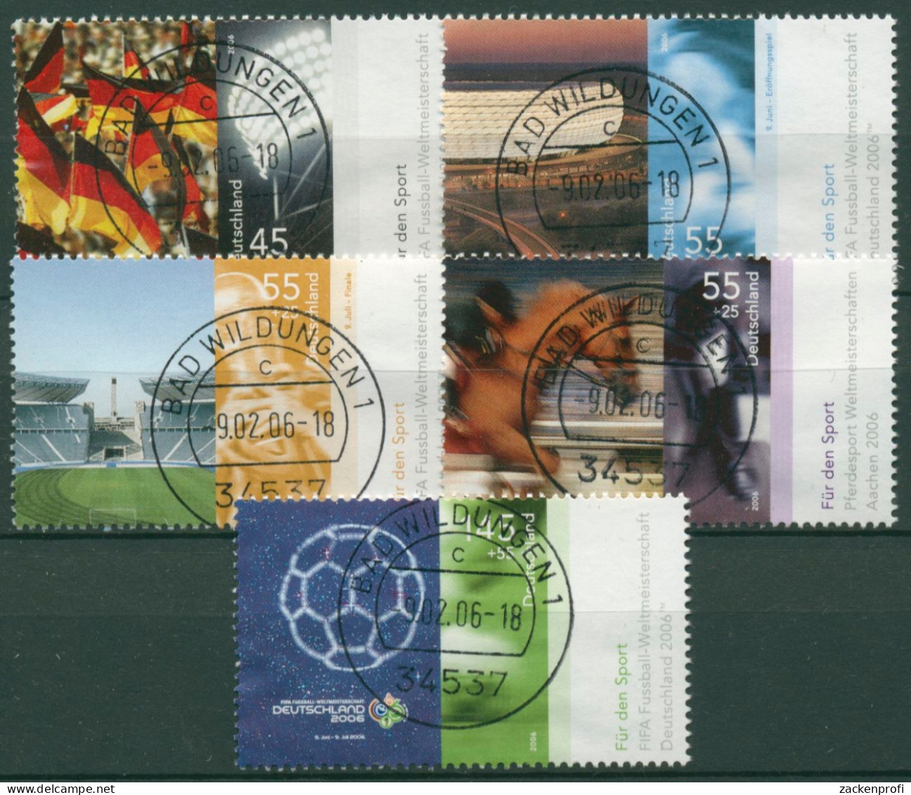 Bund 2006 Sporthilfe Fußball-WM Weltreiterspiele 2517/21 TOP-Stempel (R27756) - Used Stamps