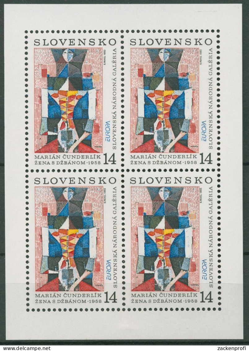 Slowakei 1993 Europa CEPT Kunst Kleinbogen 174 K Postfrisch (C90872) - Hojas Bloque