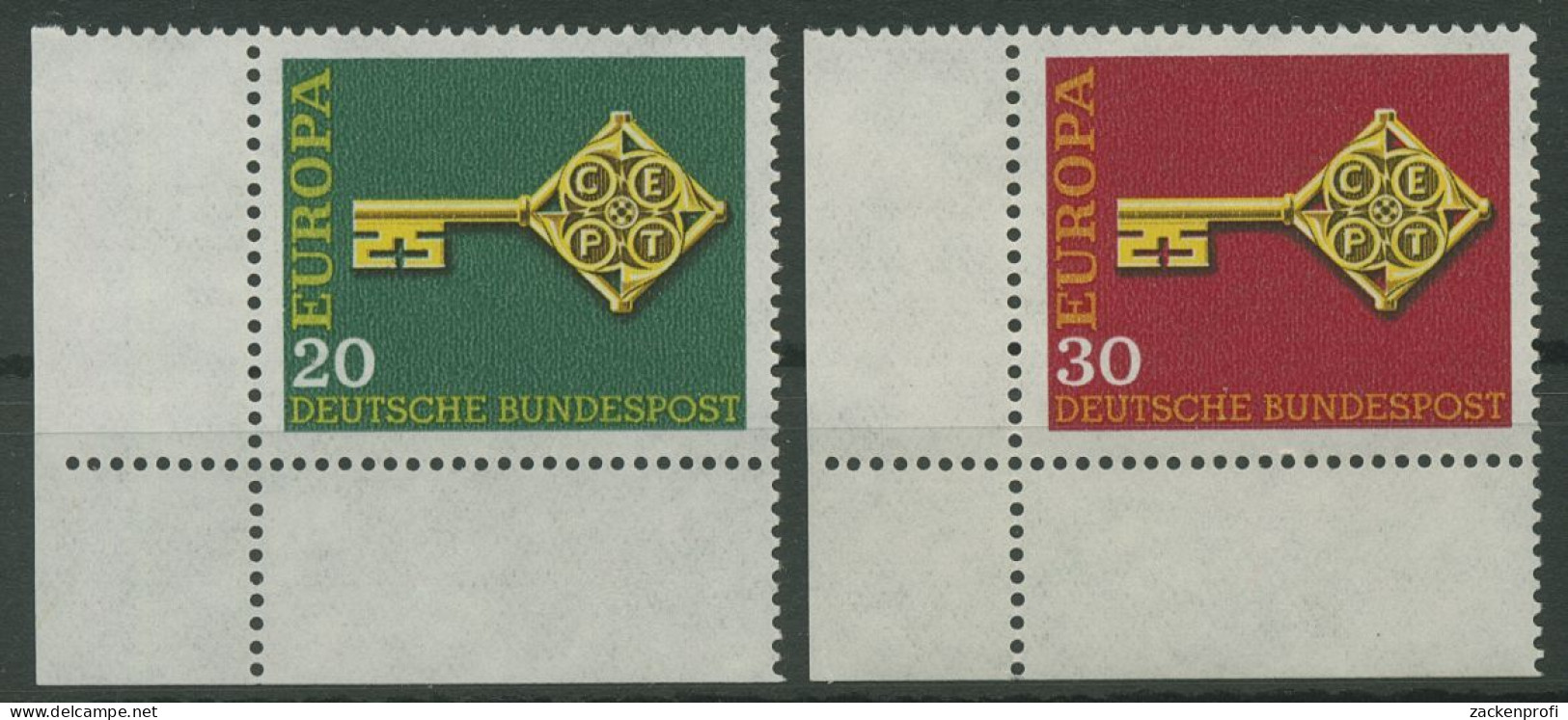 Bund 1968 Europa CEPT 559/60 Ecke 3 Unten Links Postfrisch (E842) - Neufs