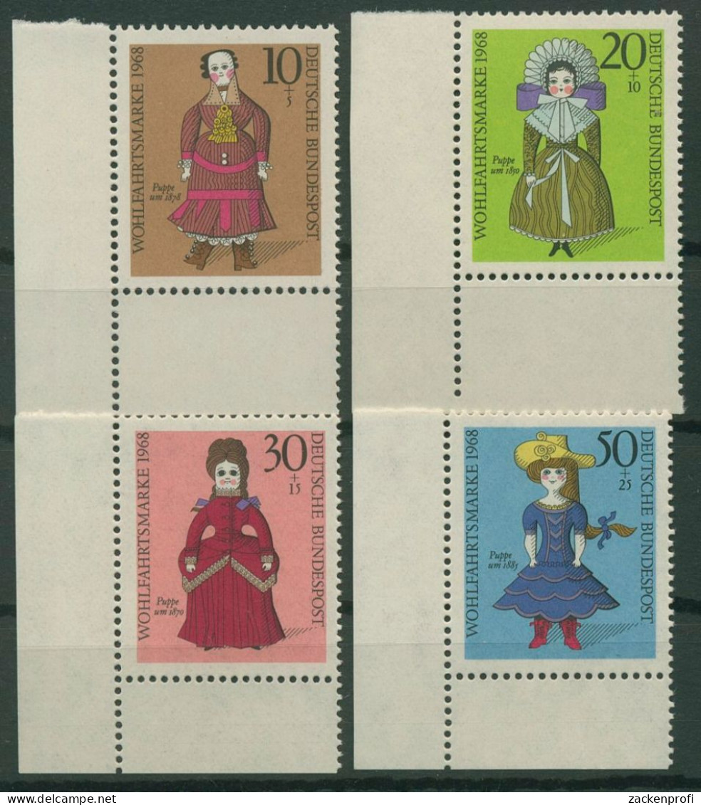 Bund 1968 Wohlfahrt: Puppen 571/74 Ecke 3 Unten Links Postfrisch (E859) - Unused Stamps