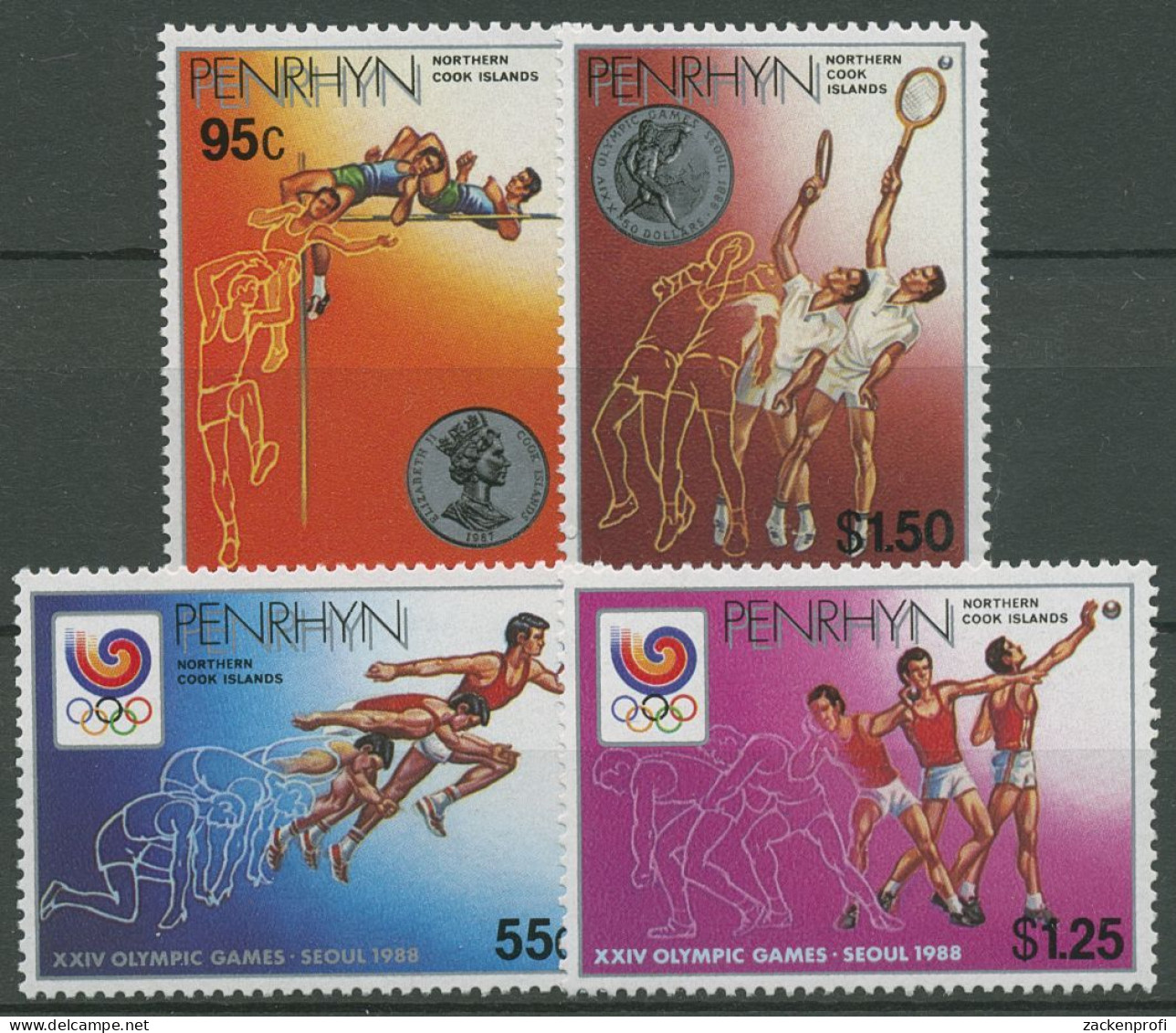 Penrhyn 1988 Olympische Spiele Seoul Tennis 483/86 Postfrisch - Penrhyn