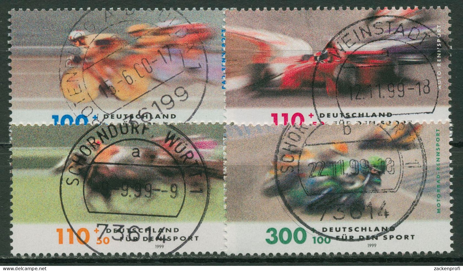 Bund 1999 Sporthilfe Rennsport Radrennen Pferderennen 2031/34 Gestempelt - Used Stamps