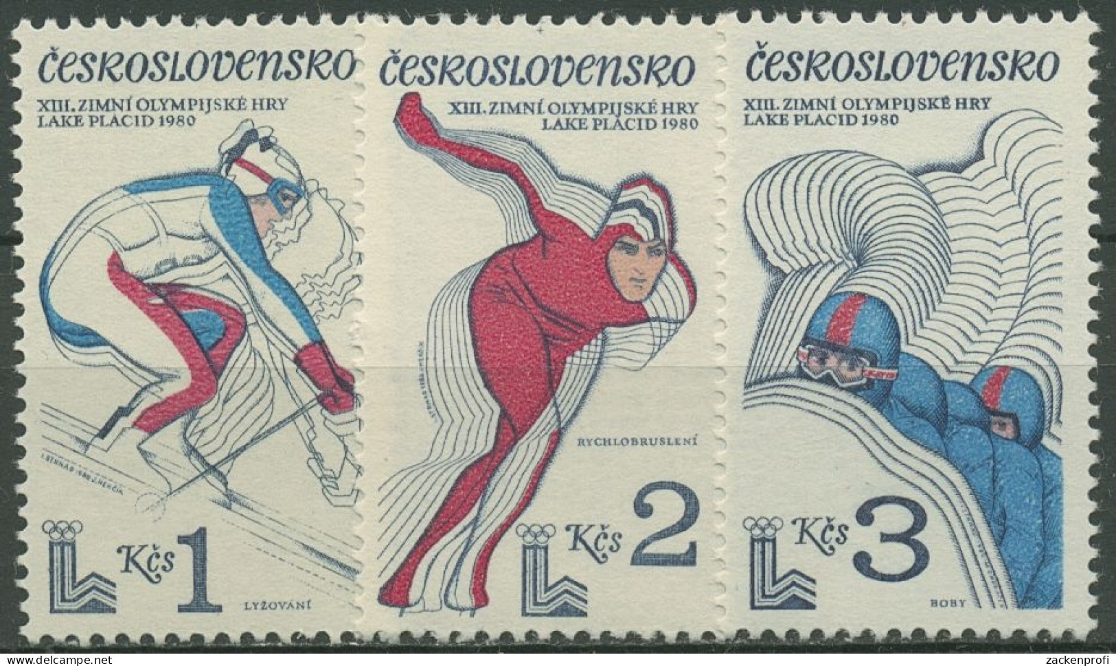 Tschechoslowakei 1980 Olympia Winterspiele Lake Placid 2544/46 Postfrisch - Unused Stamps