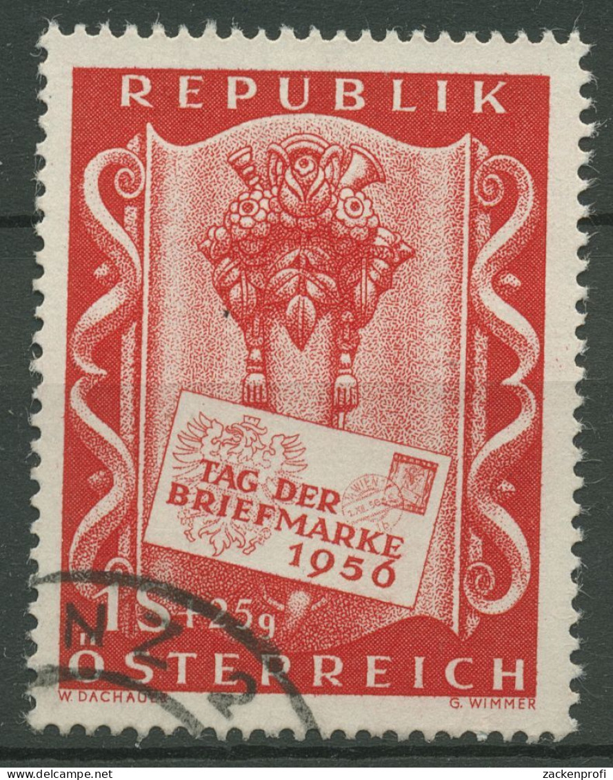 Österreich 1956 Tag Der Briefmarke Blumen Briefumschlag 1029 Gestempelt - Usados