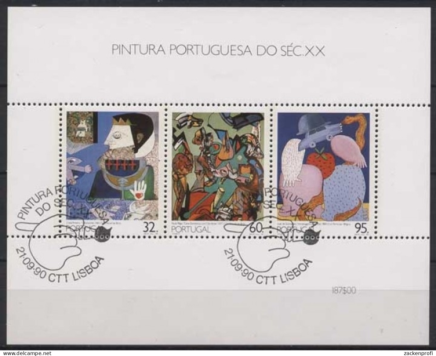 Portugal 1990 Gemälde Im 20. Jh. Block 73 Gestempelt (C91155) - Blocks & Sheetlets