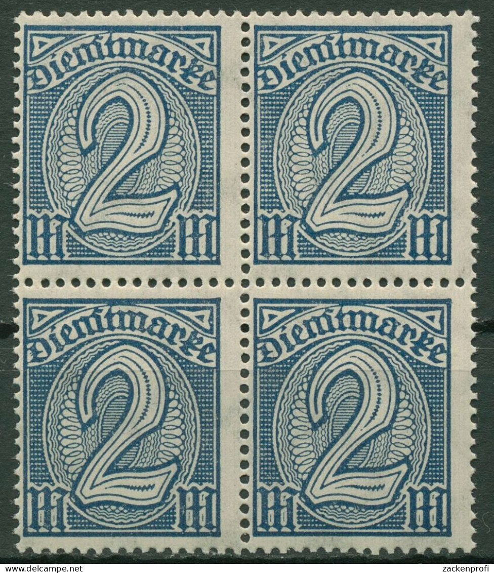 Deutsches Reich Dienst 1922/23 Wertziffern D 70 4er-Block Postfrisch - Oficial