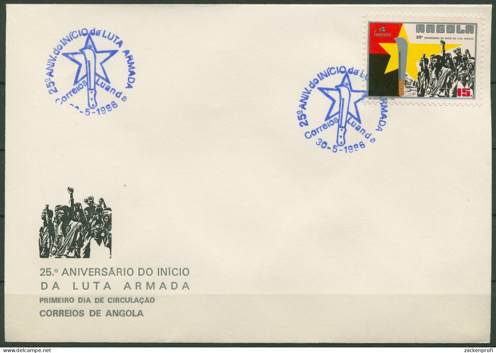 Angola 1986 25. Jahrestag Des Aufstands Gegen Portugal 745 FDC (X60991) - Angola