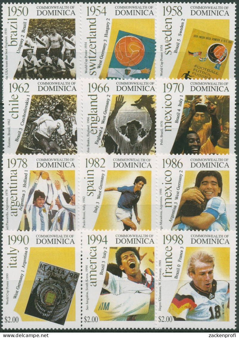 Dominica 2001 Fußball-WM Der Vergangenheit Plakate Spieler 3235/46 Postfrisch - Dominique (1978-...)