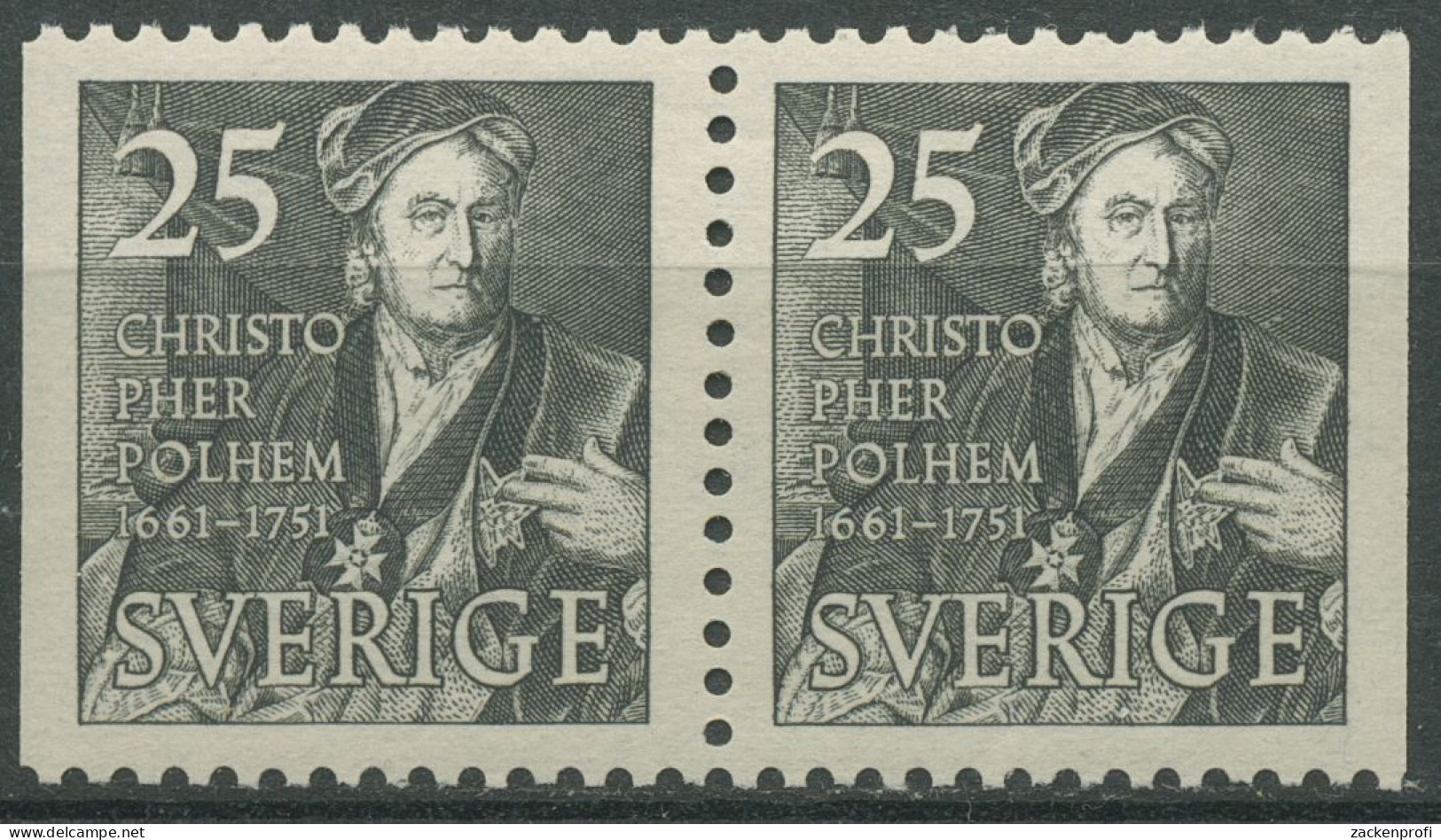 Schweden 1951 Ingenieur Christopher Polhem 363 Dl/Dr Paar Postfrisch - Nuevos