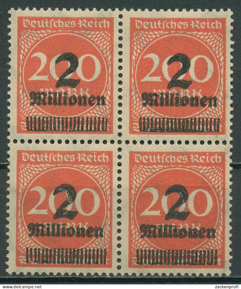 Dt. Reich 1923 Freim. Mit Aufdruck, Walze 309 A W B 4er-Block Postfrisch Geprüft - Ungebraucht