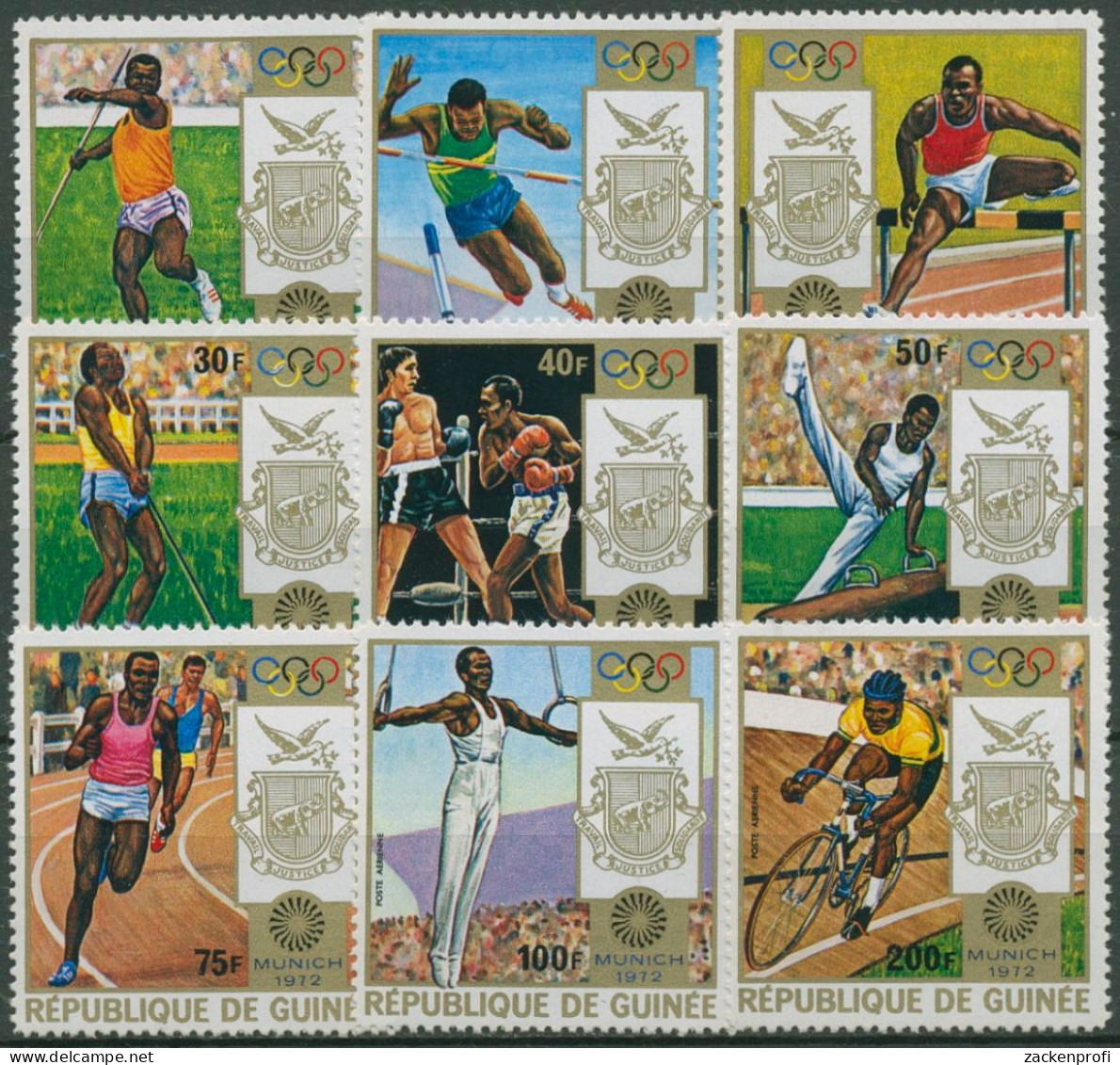 Guinea 1972 Olympische Sommerspiele München 640/48 A Postfrisch - Guinea (1958-...)