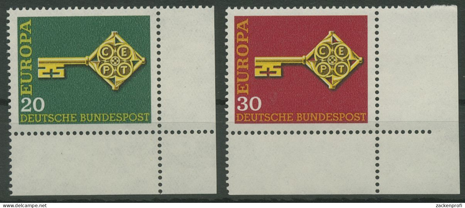 Bund 1968 Europa CEPT 559/60 Ecke 4 Unten Rechts Postfrisch (E843) - Neufs