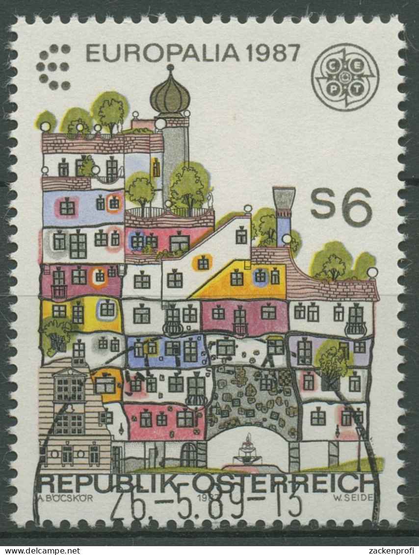 Österreich 1987 Europa CEPT Architektur Hunderwasserhaus 1876 Gestempelt - Gebraucht