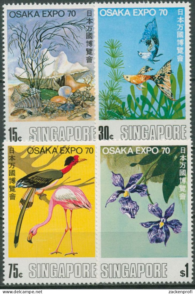 Singapur 1970 EXPO'70 Osaka Japan Vögel Fische 112/15 Postfrisch - Singapur (1959-...)