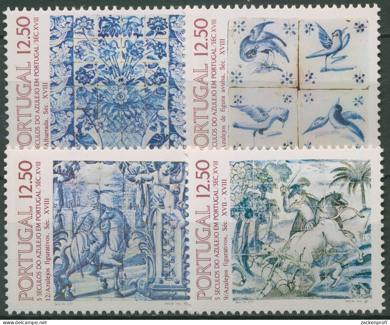 Portugal 1983 500 Jahre Azulejos 1592+1603+1611+1614 Postfrisch - Neufs