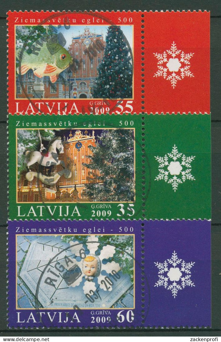 Lettland 2009 Weihnachten Weihnachtsschmuck 775/77 Gestempelt - Lettonie