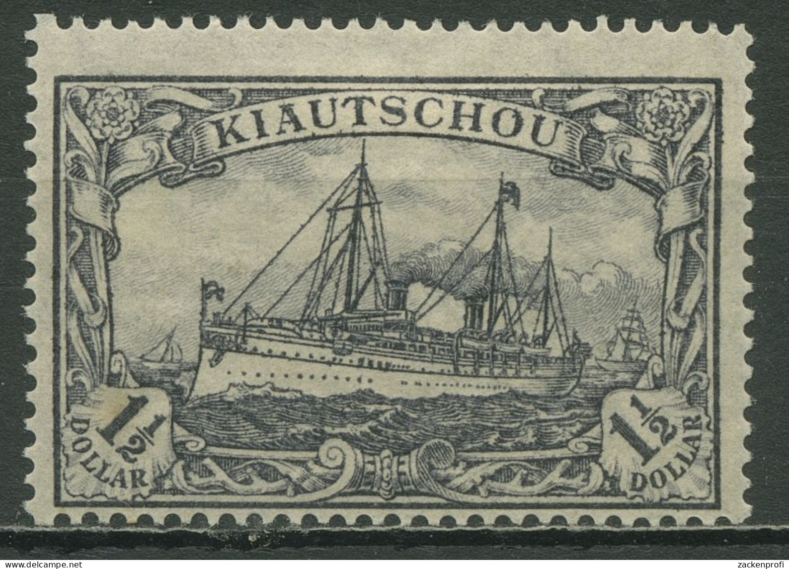 Kiautschou 1905/19 Kaiseryacht Hohenzollern 36 II B Mit Falz, Kriegsdruck - Kiautchou