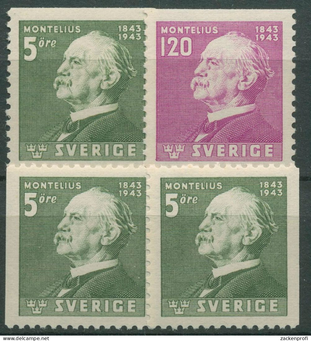 Schweden 1943 Archäologe Oscar Montelius 302/03 Postfrisch - Nuovi