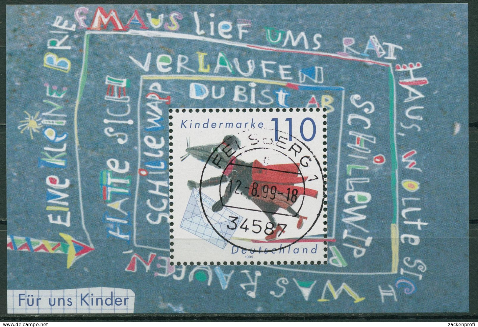 Bund 1999 Für Uns Kinder Maus Brief Block 51 Mit TOP-Stempel (C98806) - Sonstige & Ohne Zuordnung