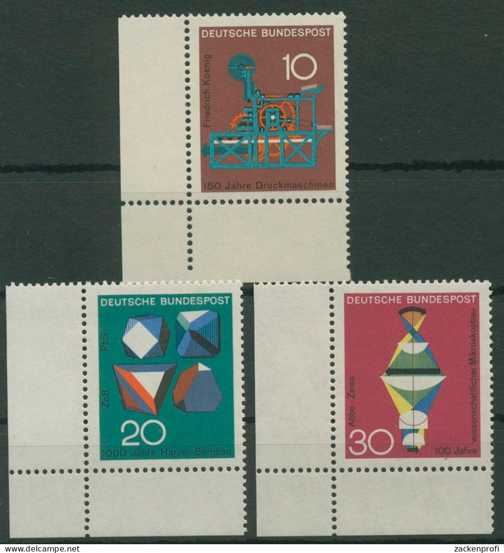 Bund 1968 Technik Und Wissenschaft 546/48 Ecke 3 Unten Links Postfrisch (E831) - Unused Stamps