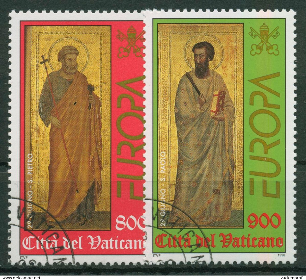 Vatikan 1998 Europa CEPT Feste & Feiertage Apostel 1242/43 Gestempelt - Gebraucht