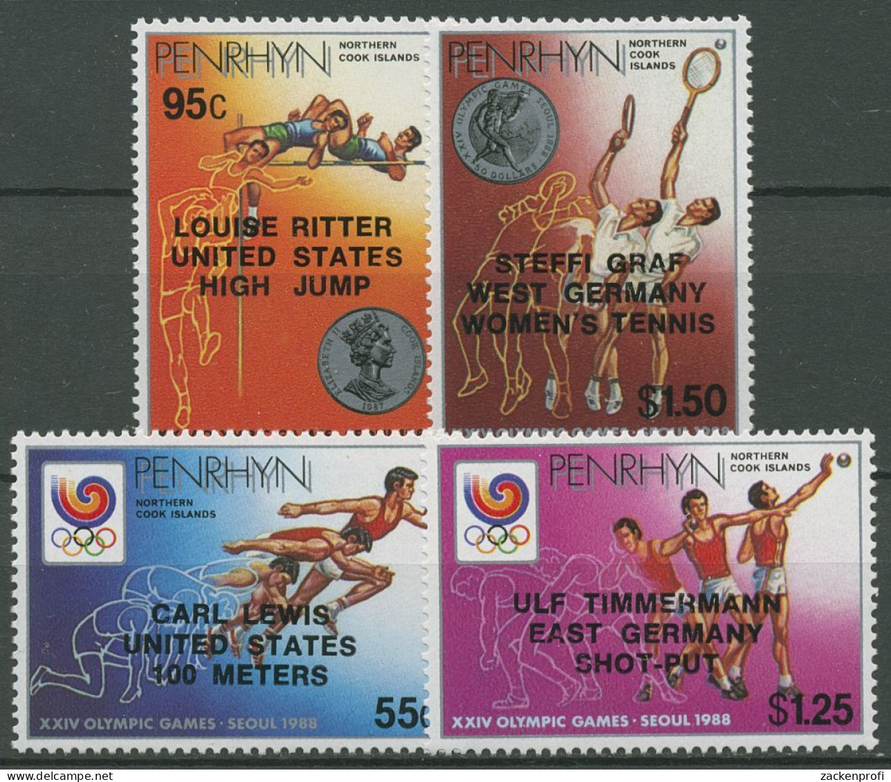 Penrhyn 1988 Olympische Spiele Seoul Goldmedaillen 489/92 Postfrisch - Penrhyn