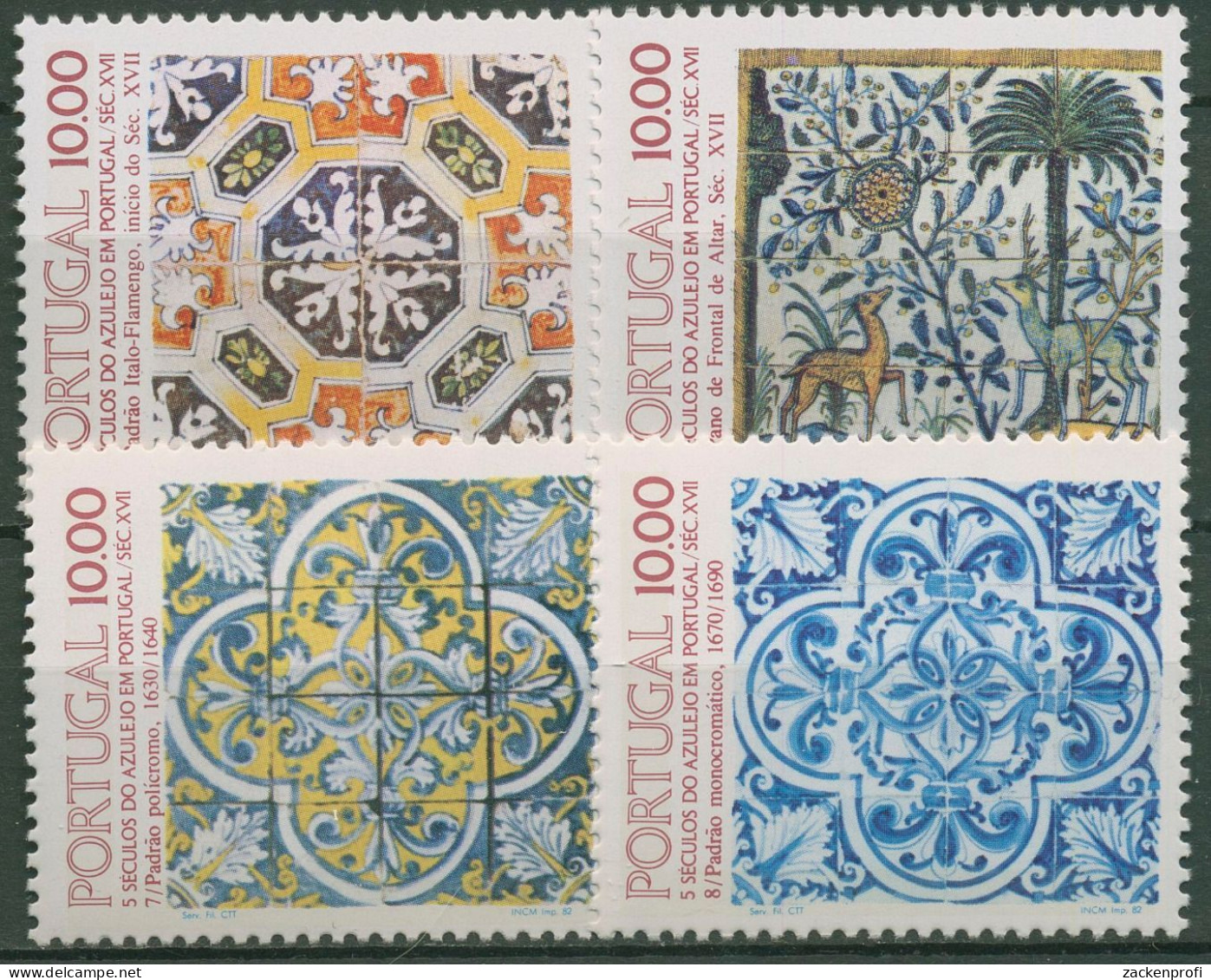 Portugal 1982 500 Jahre Azulejos 1557+1568+1576+1582 Postfrisch - Unused Stamps