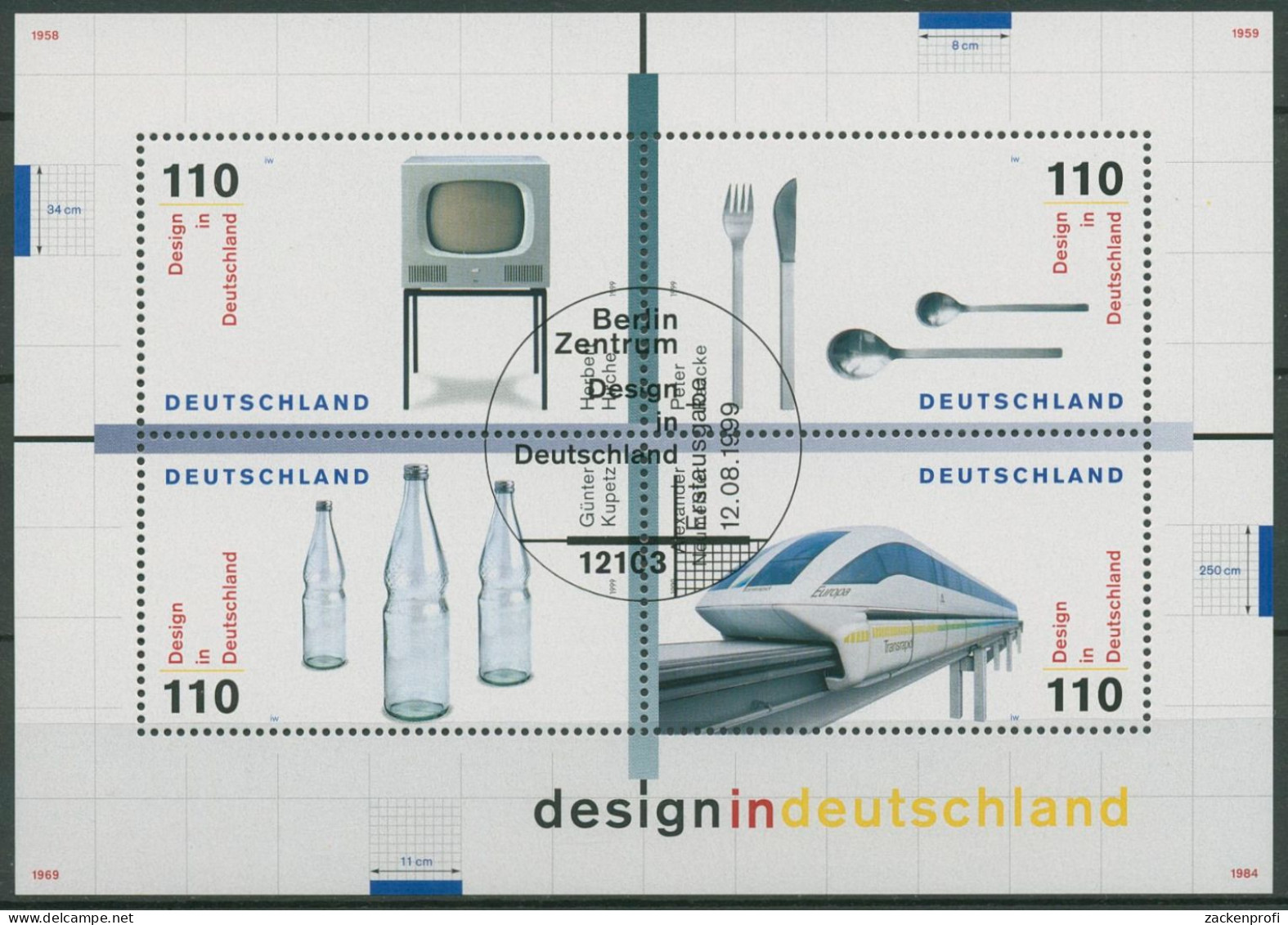 Bund 1999 Design Aus Deutschland Block 50 ESST Berlin Gestempelt (C98799) - Other & Unclassified