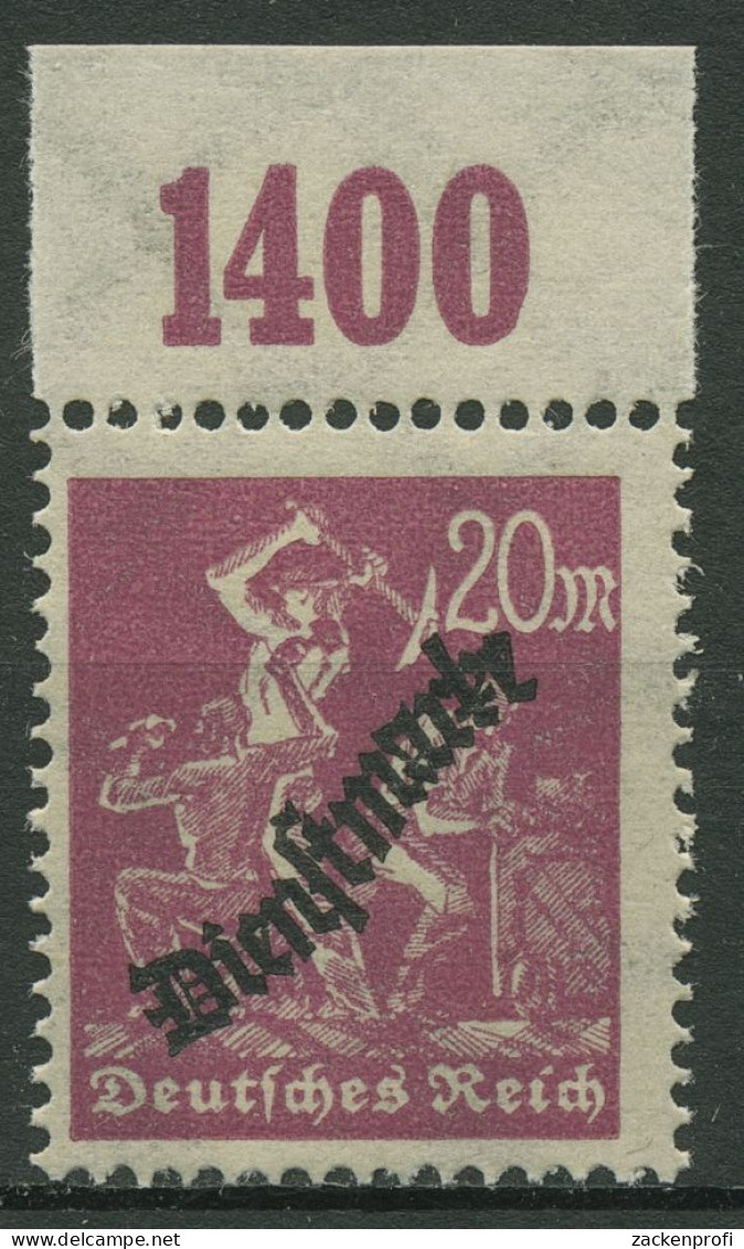 Dt. Reich Dienstmarke 1923 Aufdruck, Lieg. Wasserzeichen D 75 Y P OR Postfrisch - Dienstmarken