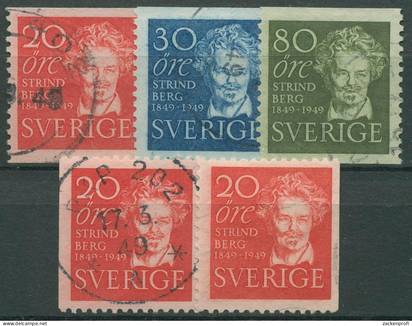 Schweden 1949 Dichter August Strindberg 346/48 Gestempelt - Oblitérés